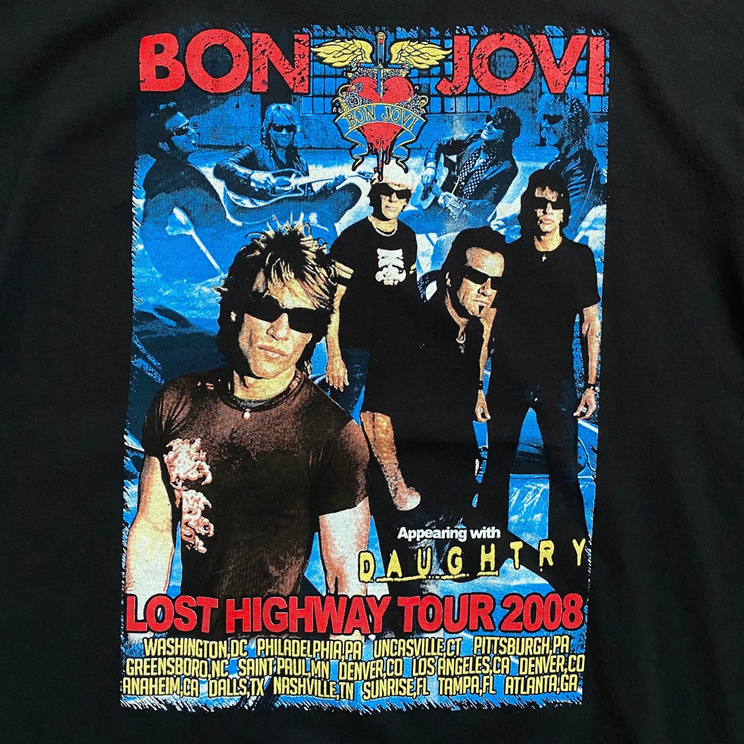 00's BON JOVI "LOST HIGHWAY TOUR 2008" T-SHIRT