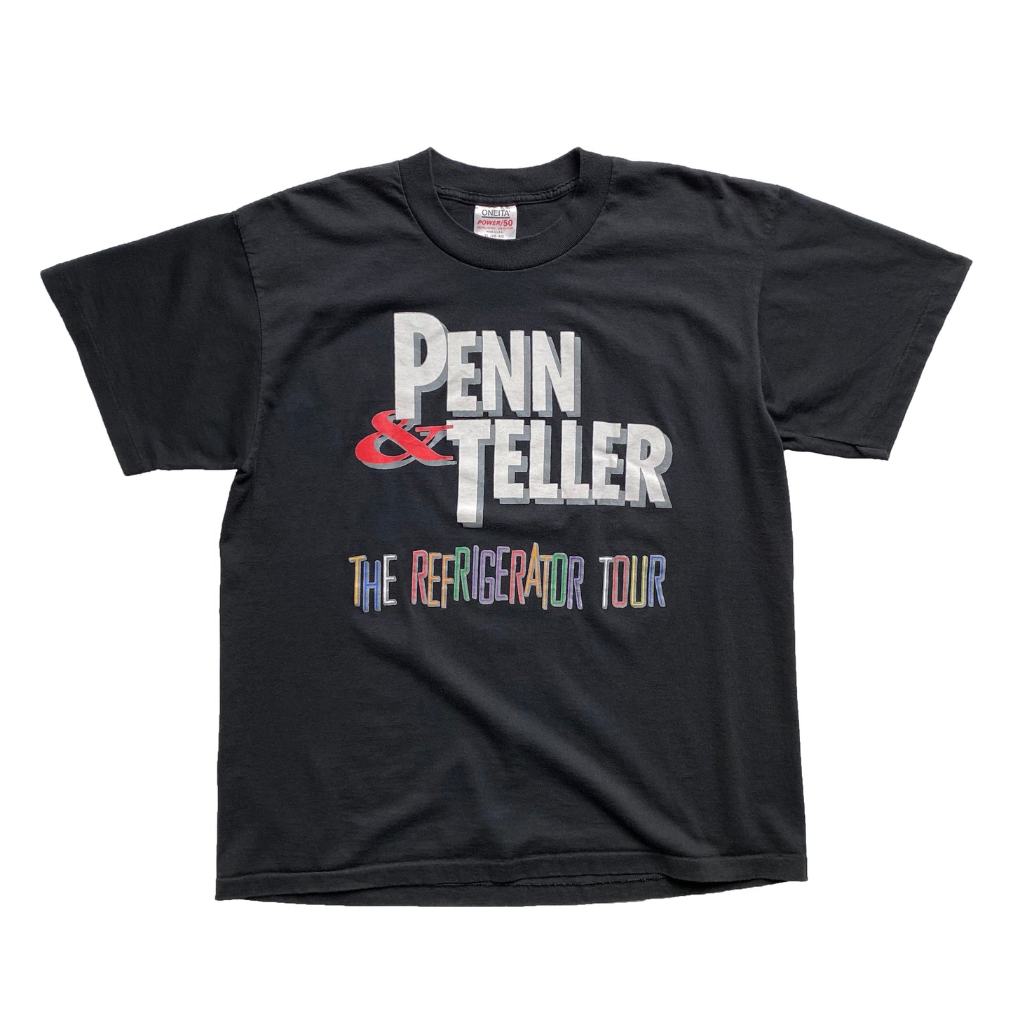 90's PENN & TELLER "THE REFRIGERATOR TOUR" T-SHIRT