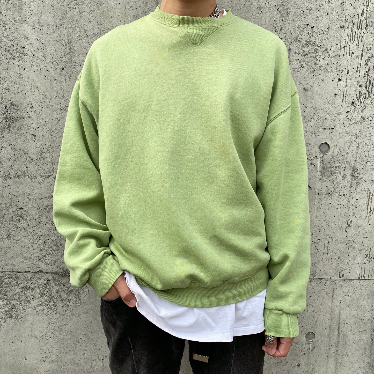 90's RUSSELL ATHLETIC "LIME GREEN" BLANK SWEATSHIRT