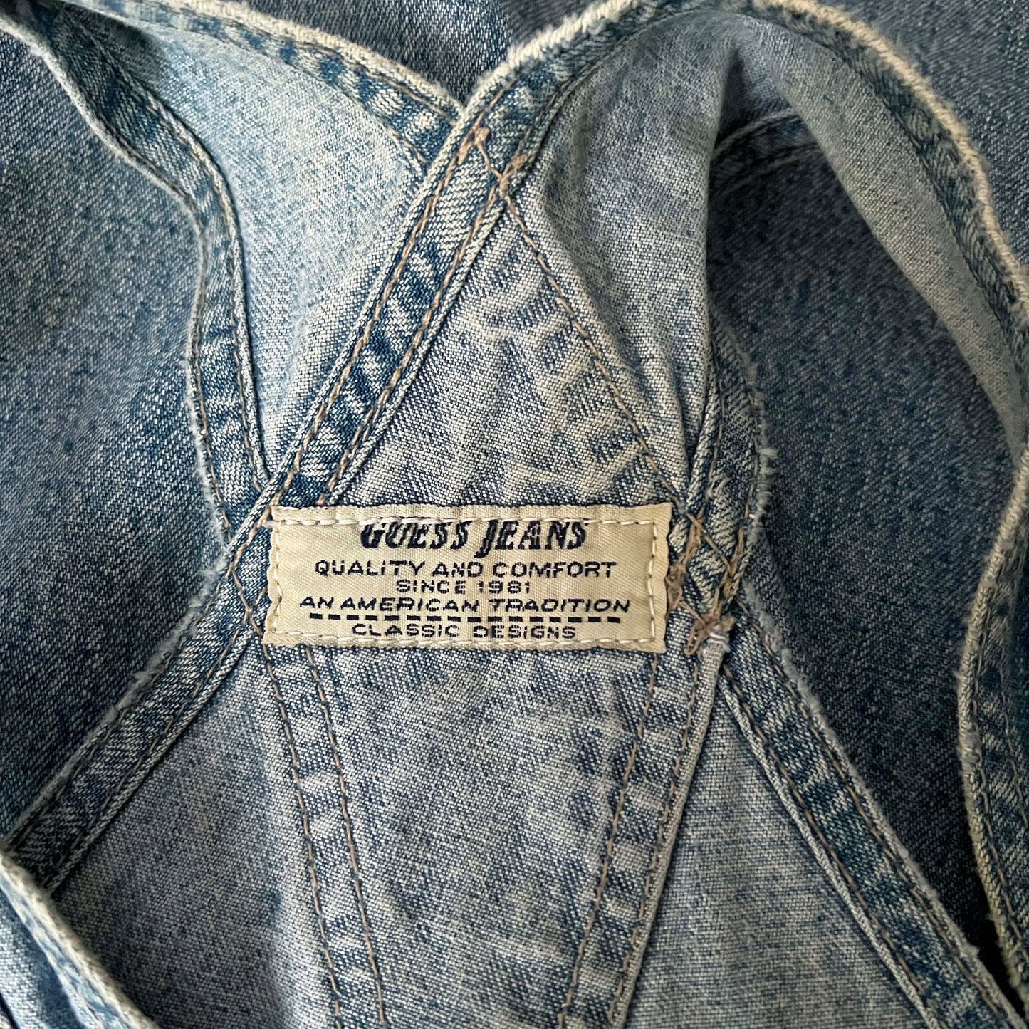 90's GUESS JEANS OVER-ALLS "MADE IN USA"
