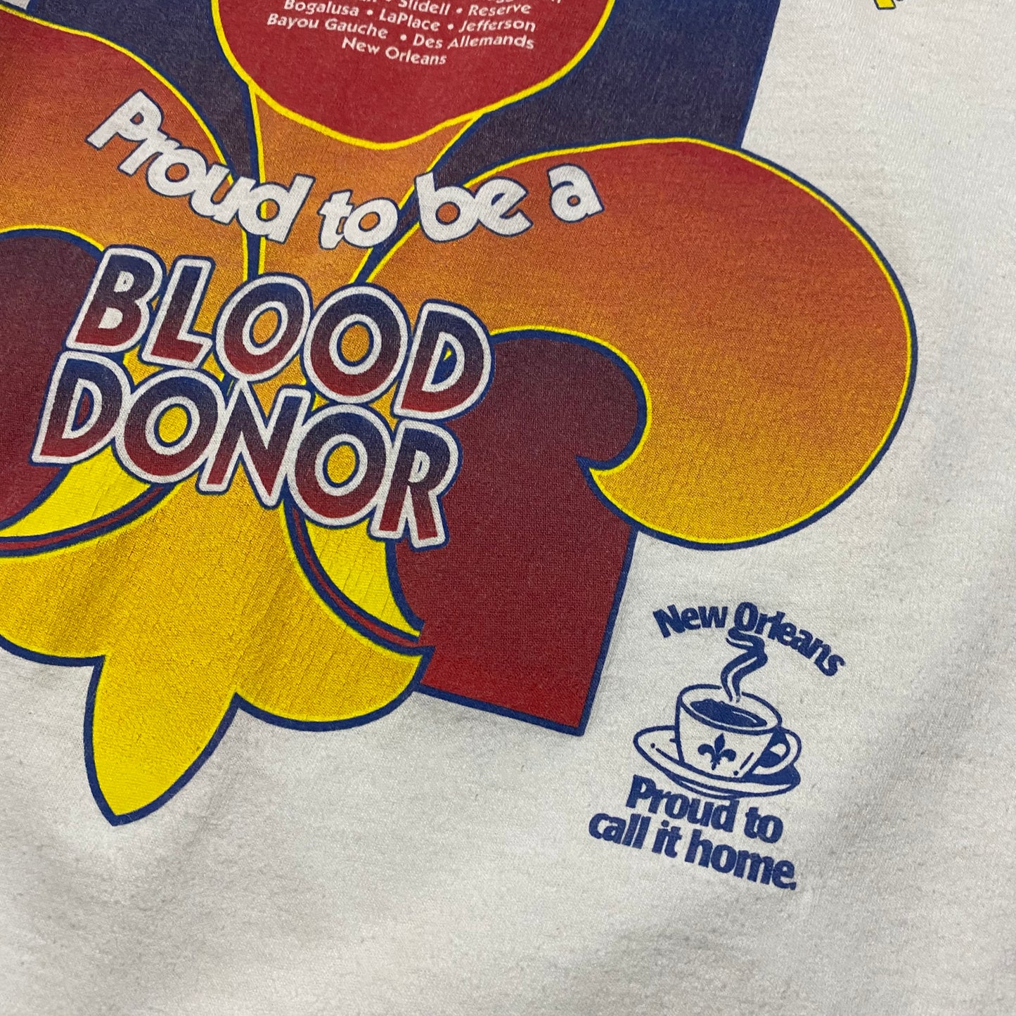 90's OCHSNER BLOOD BANK "PROUD TO BE A BLOOD DONOR" T-SHIRT