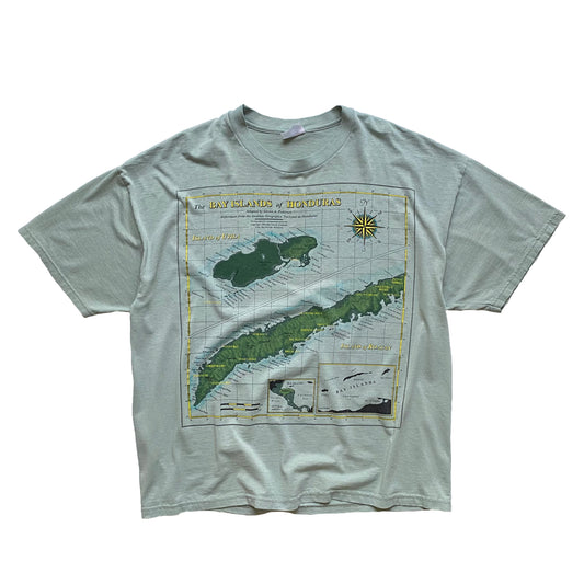 90's "The BAY ISLANDS of HONDURAS" MAP T-SHIRT