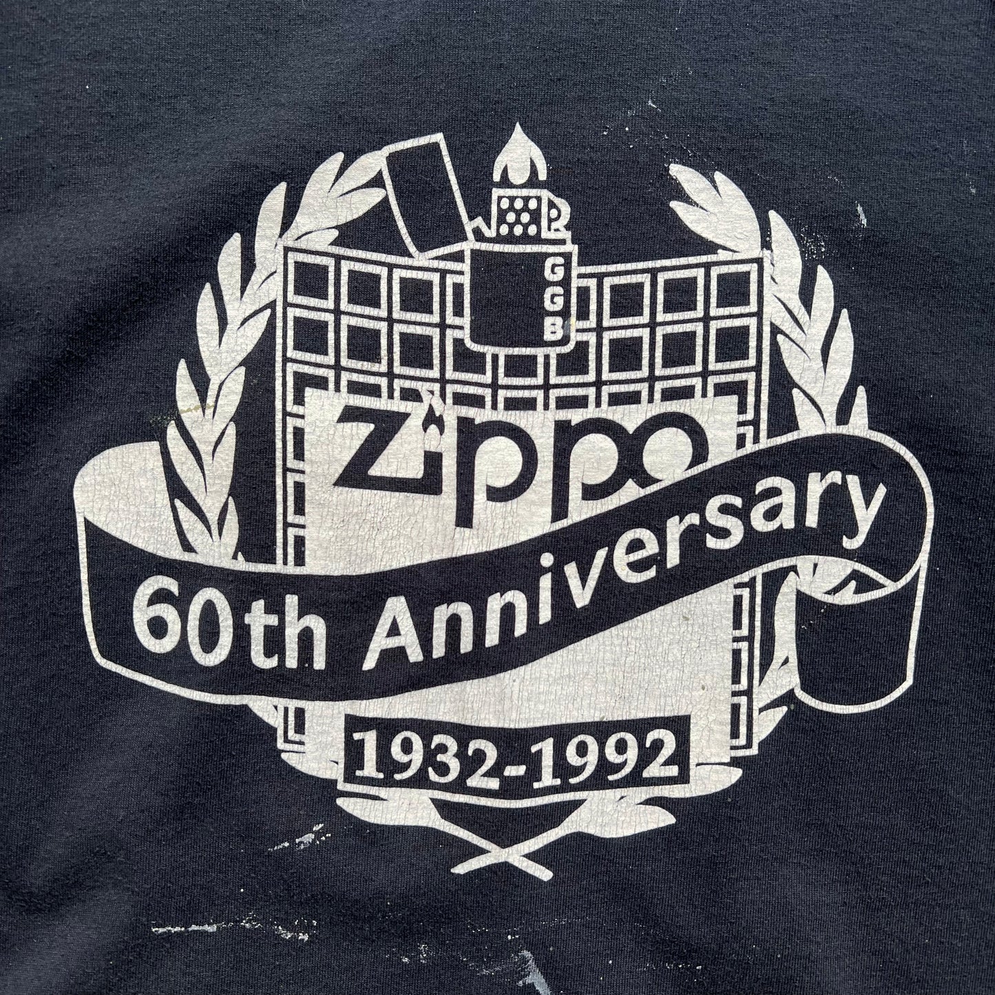 90's Zippo "60th ANNIVERSARY 1992" T-SHIRT