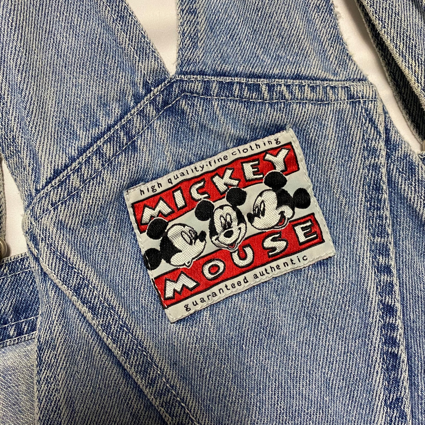 90's "MICKEY MOUSE" EMBROIDERIED OVER ALLS