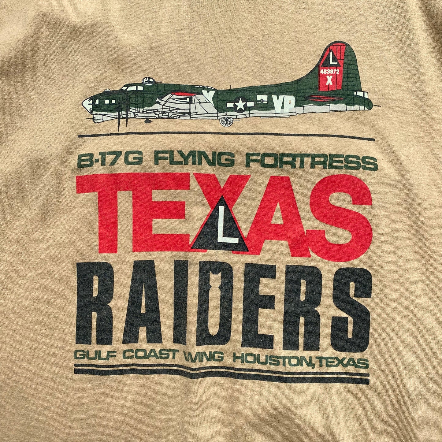 90's B-17G "TEXAS RAIDERS" T-SHIRT