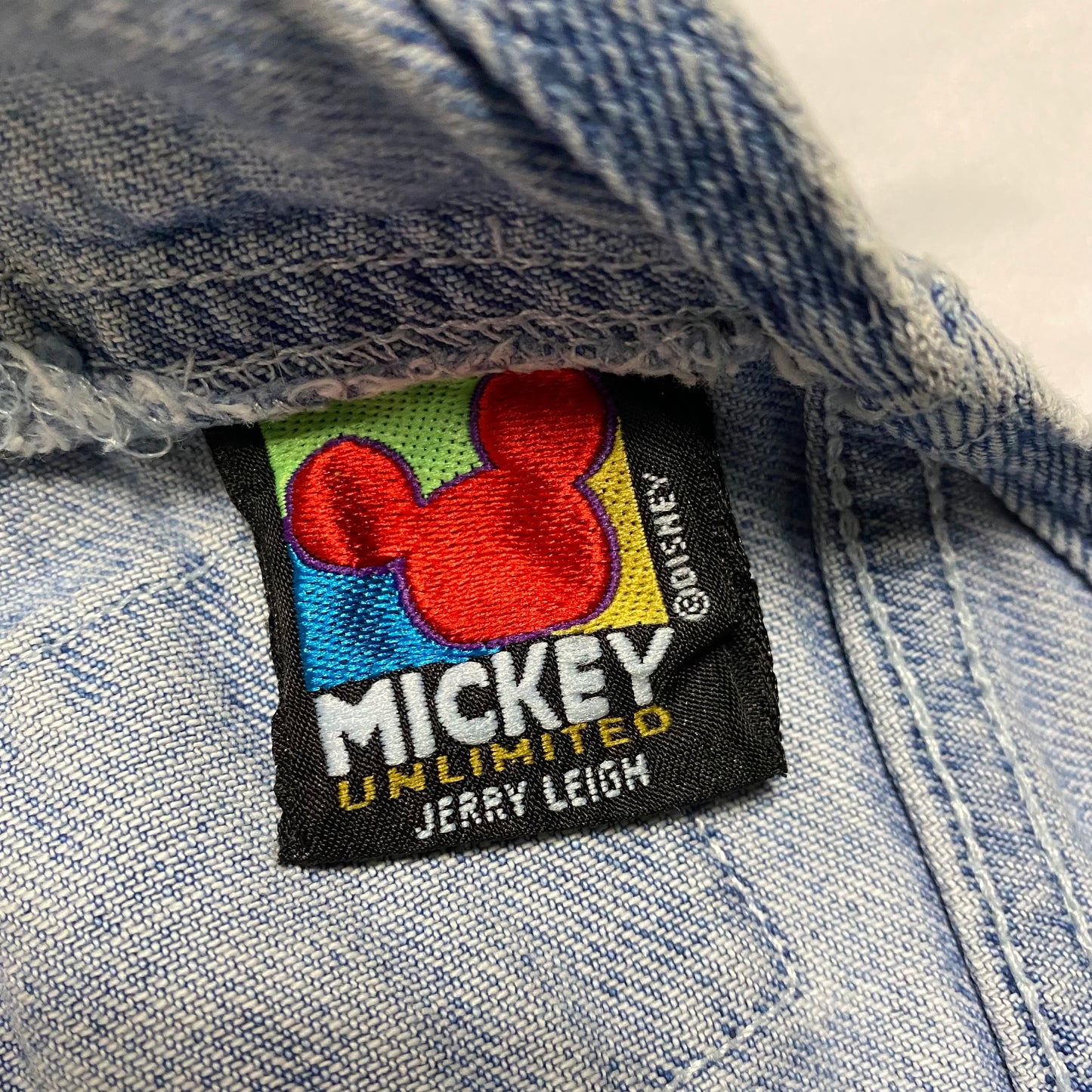 90's "MICKEY MOUSE" EMBROIDERIED OVER ALLS