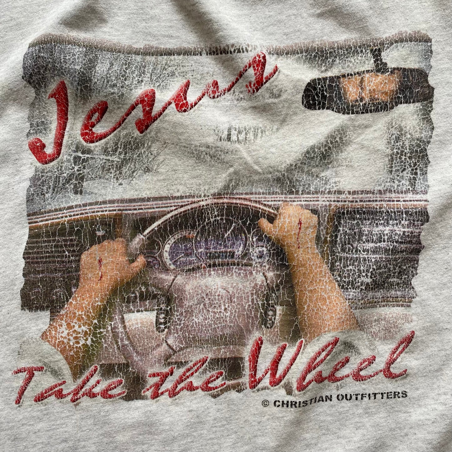 90's "JESUS TAKE THE WHEEL" T-SHIRT