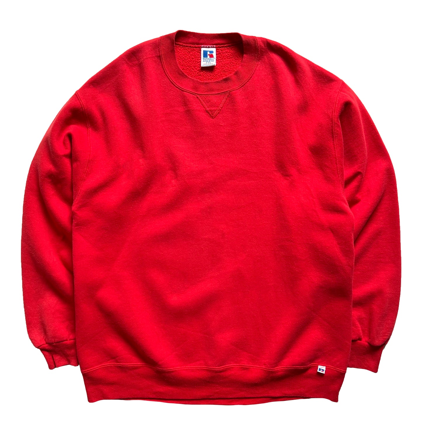 90's RUSSELL ATHLETIC "RED" BLANK SWEATSHIRT "MADE IN USA"