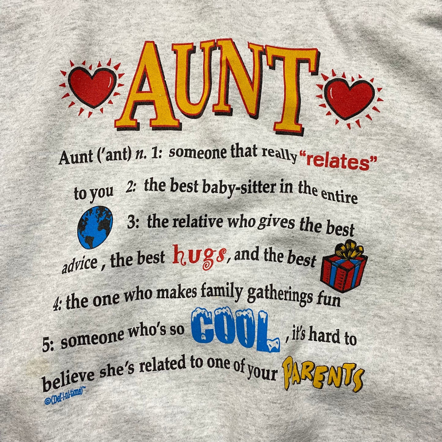 90's "AUNT" SWEATSHIRT