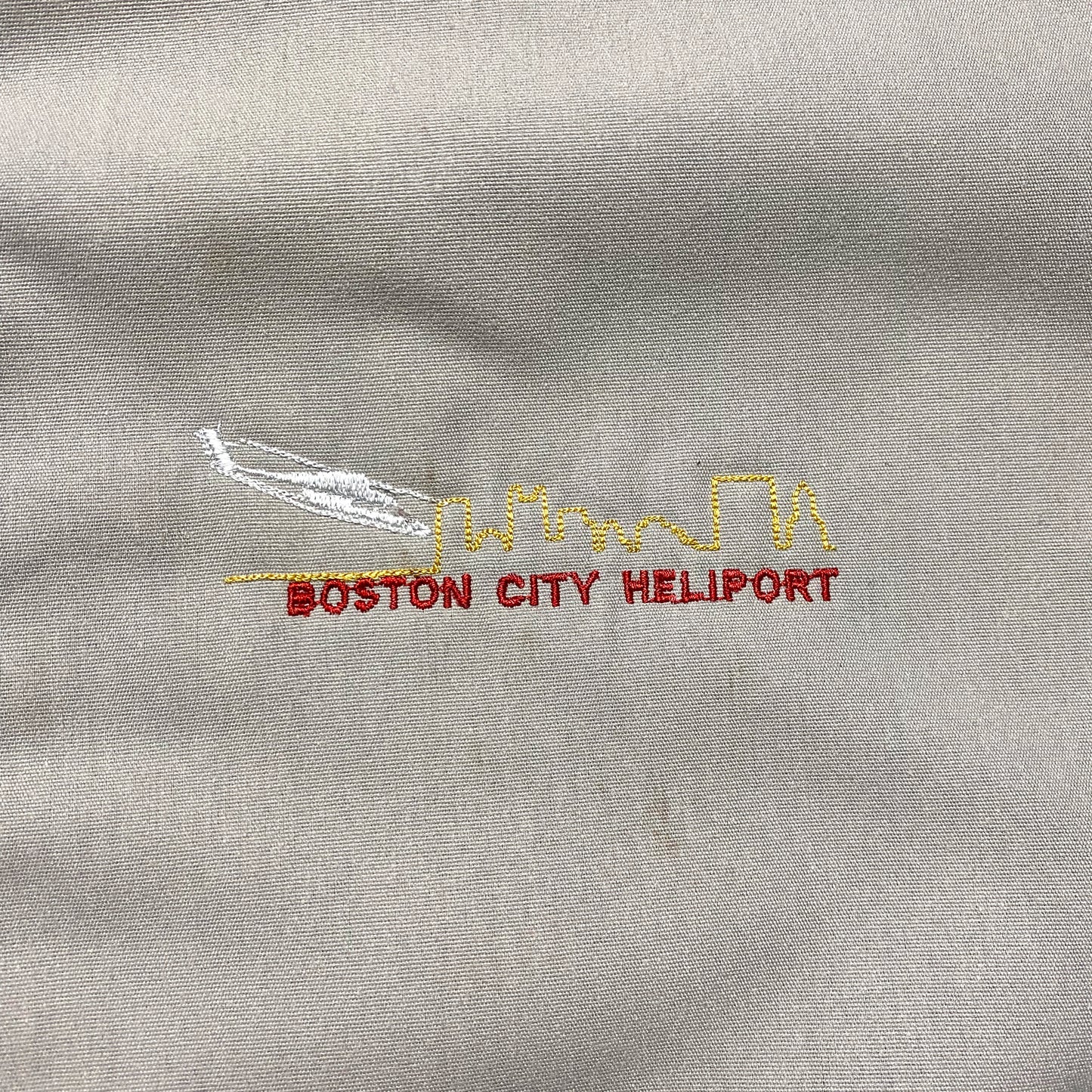 90's SPORTSMASTER "BOSTON CITY HELIPORT" FLEECE BOMBER JACKET