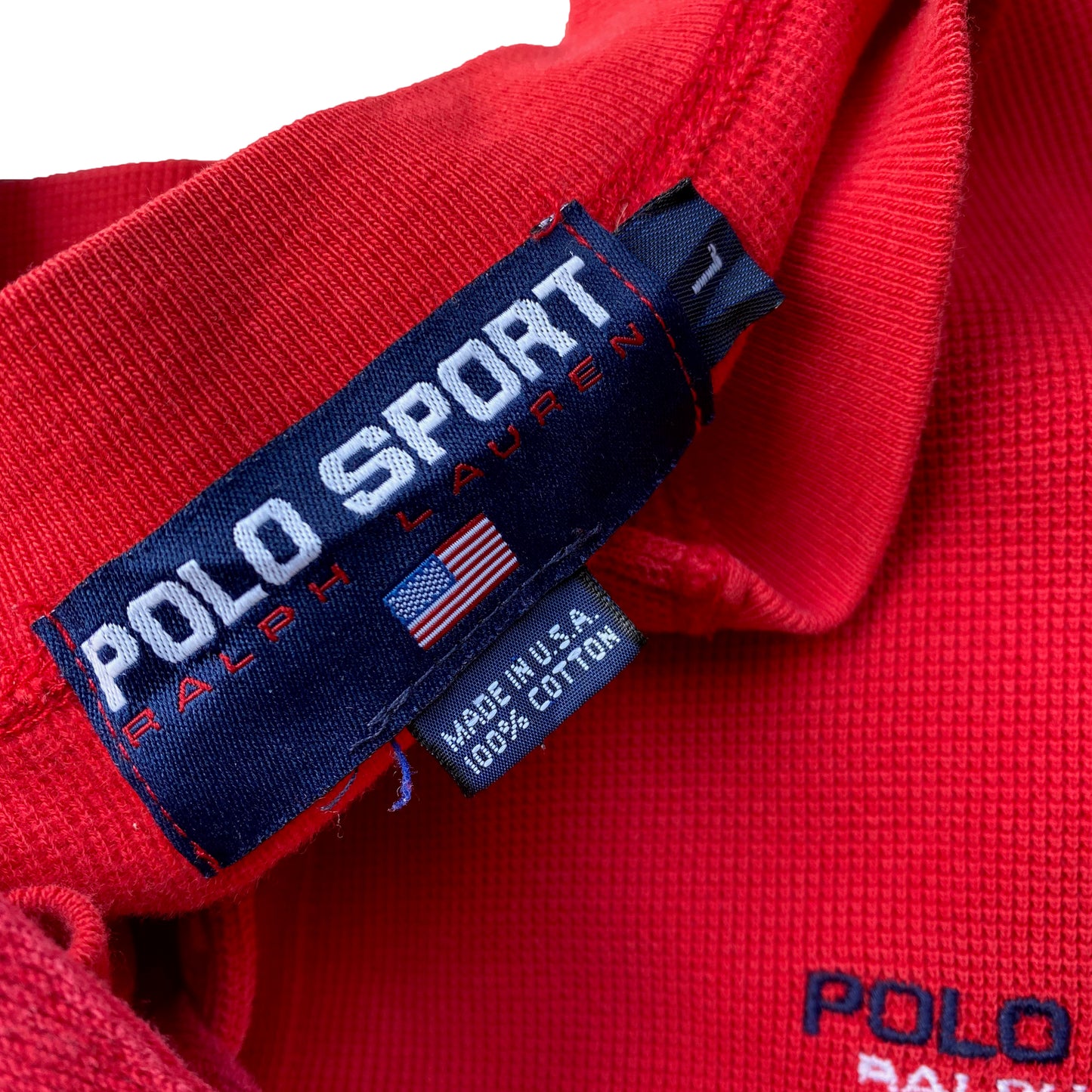 90's "POLO SPORT" THERMAL HENLEY NECK LONG SLEEVE T-SHIRT
