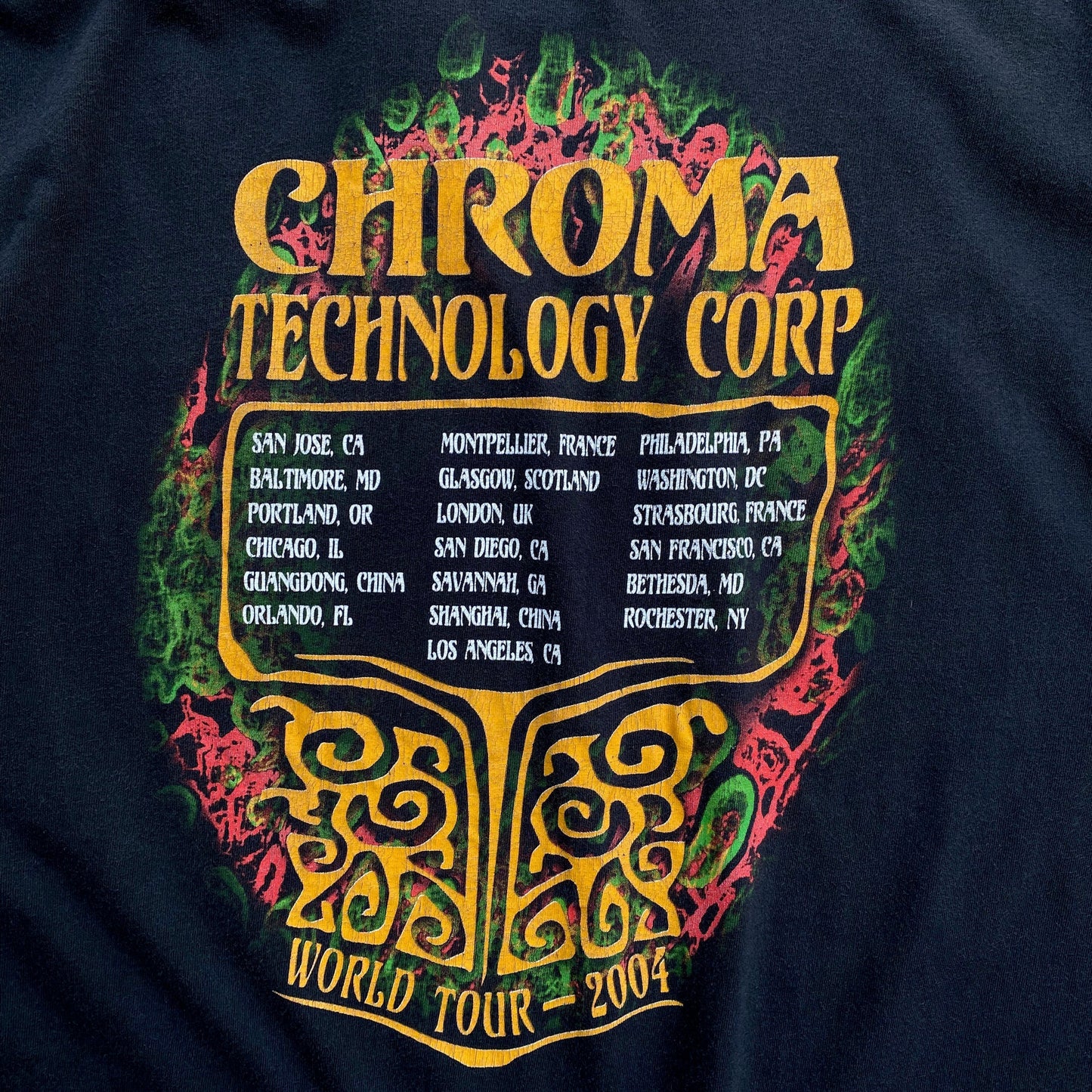 90's CHROMA TECHNOLOGY CORP "WORLD TOUR" T-SHIRT